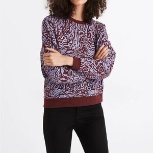 Madewell Resourced Oversized Sweatshirt Sweater in Tigerized Print Size XL Tiger